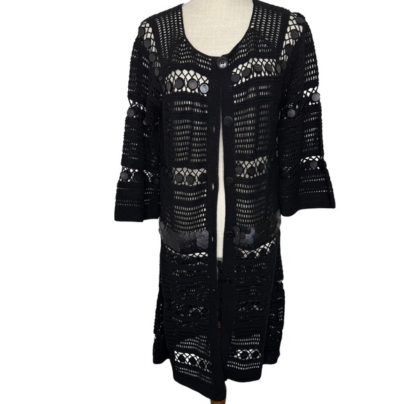 The Wrights Crocheted Duster Cardigan Size Large